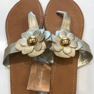 Sandals with Gold Flowers